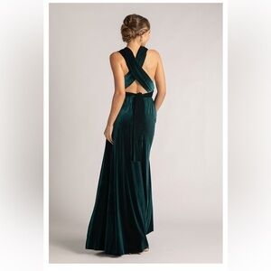 Emerald Velvet Multiway Infinity Dress floor length + bandeau size 1 (0-14)